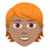 🧑🏽‍🦰 person: medium skin tone, red hair display on JoyPixels